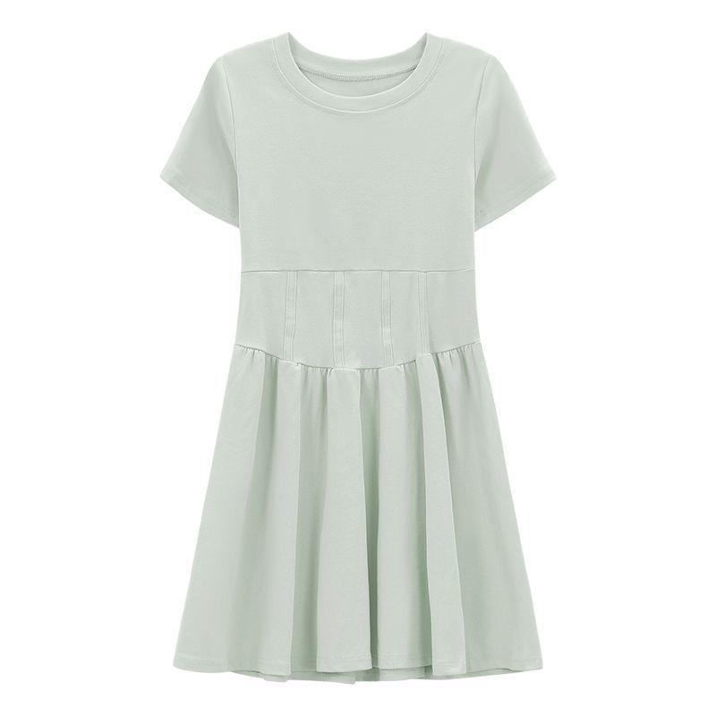 

Mint Mambo Slimming A-Line Mini Dress - Women s Summer Short Sleeve, Waist-Cinching Age-Reducing Design M up to 95 lbs