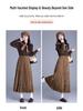 Elegant 2025 Autumn Women’s A-line Pleated Skirt with Elastic Waist – Korean Style