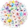 50 Watercolor Style Flowers Mixed and Match Graffiti Stickers Flowers Fresh DIY Trolley Suitcase Skateboard Stickers