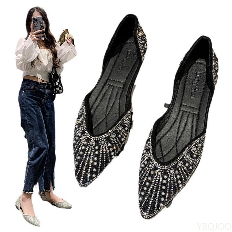 Fashionable versatile New Pointed Toe Women Flats Autumn minimalist Comfort Boat Shoes Lightweight Breathable Soft Sole Shoes