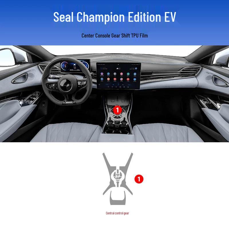 BYD Seal Interior Film Set: Dashboard, Screen, Gear Shift, Air Conditioner Stickers, HD TPU, fits 25 models