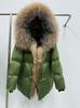 Goose down clothing popular winter new natural removable fox fur down jacket women's waist warm jacket