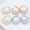Inside Crystal Metal Mesh Hoop Earrings for Women Wedding Party European Vintage Round Statement Dangle Earrings Jewelry