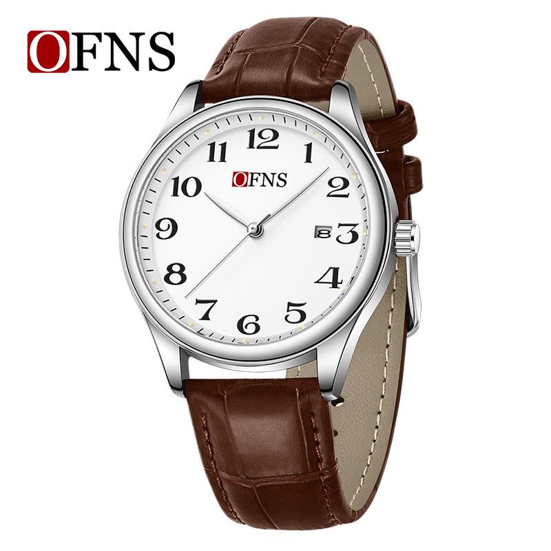 OFNS Large Dial Luminous Quartz Watch with Calendar, Waterproof Digital Design for Seniors