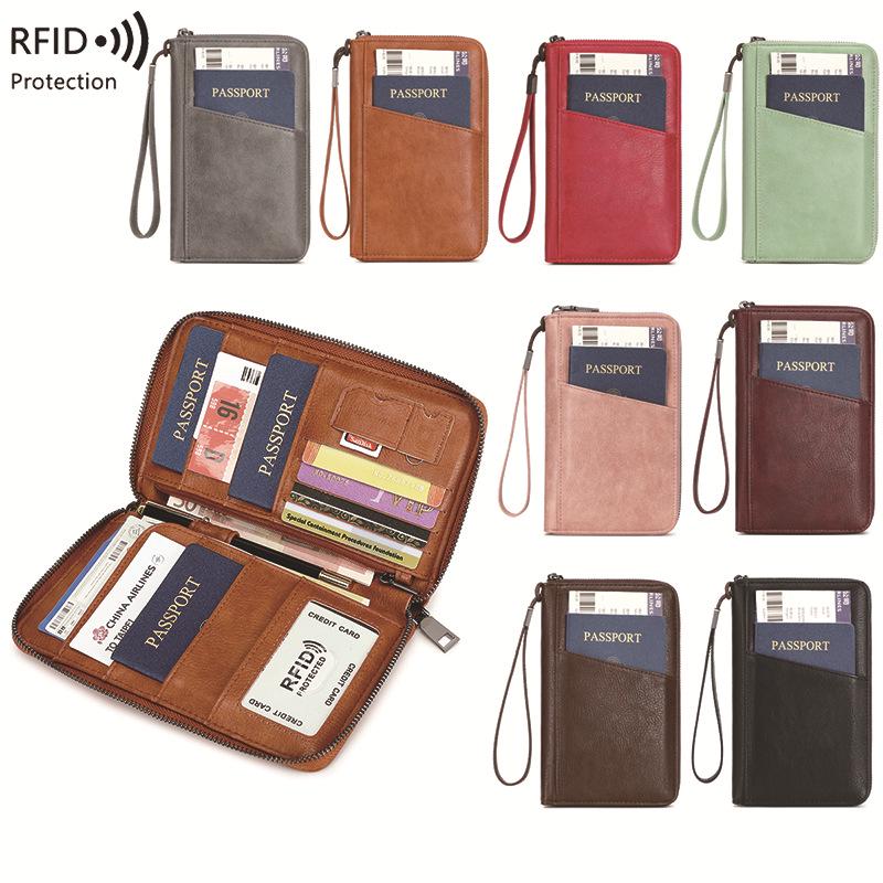 2024 RFID Travel Passport Holder & Ticket Organizer - Multifunctional Zip Document Bag
