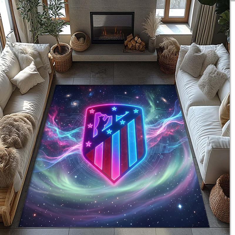 Atletico Madrid Printed Flannel Area Rug Non Slip Soft Polyester Floor Carpet Indoor Decor Mat for Bedroom Living Room Sofa Game Room Home Decoration