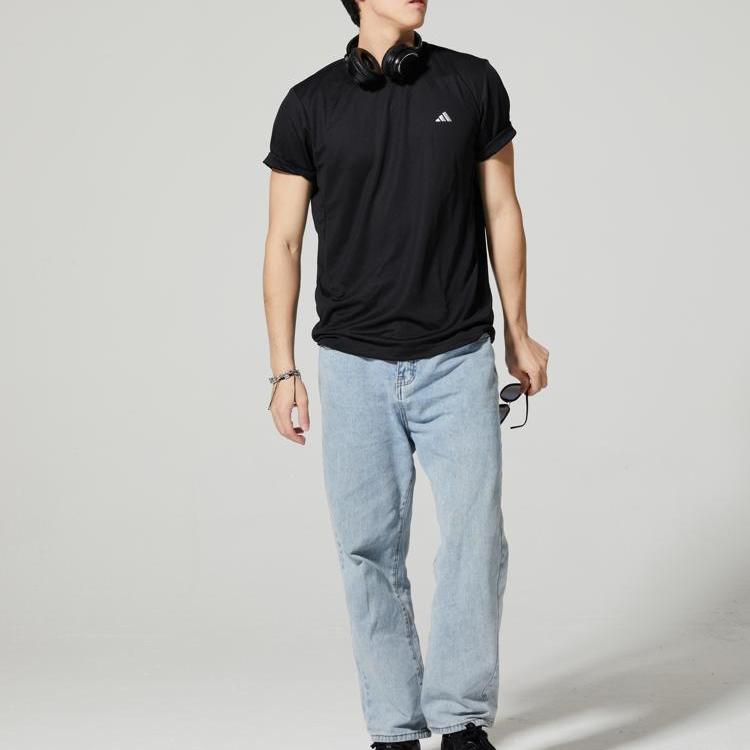 Adidas Logo Breathable Sports Casual Round Neck Short Sleeve T-Shirt Men Tops JG1306