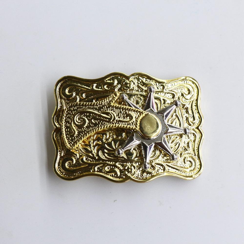 

Zinc Western Denim Belt Buckle Rotary Spurs Crown Retro Belt Button Head