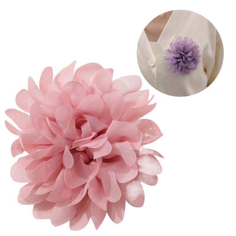Camellia Shape Brooch Flower Theme Clothes Chiffon Breastpin for Loved Ones
