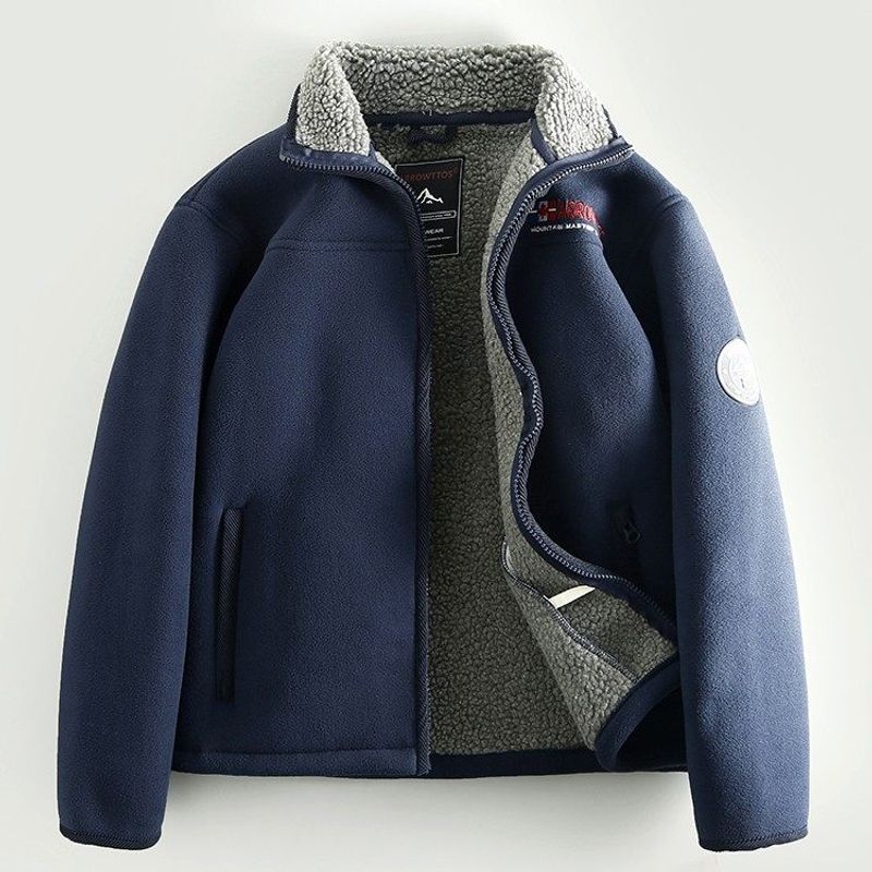 Thickened Winter plus Size Warm Berber Fleece Stand Collar Outwear