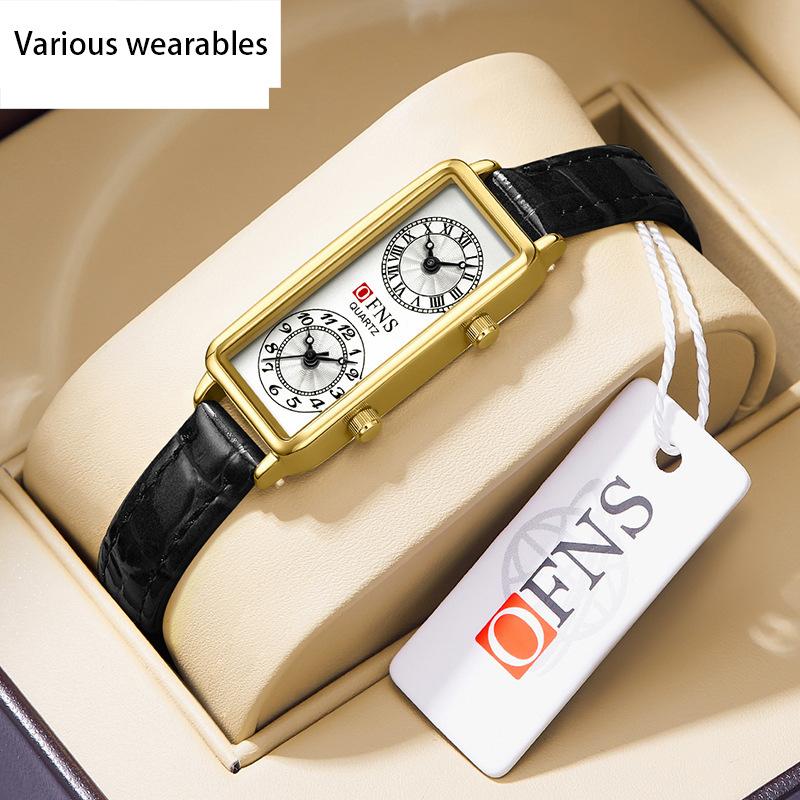 Quartz Watch Dual Time Digital Classic Roman Scale Waterproof Quartz Watch