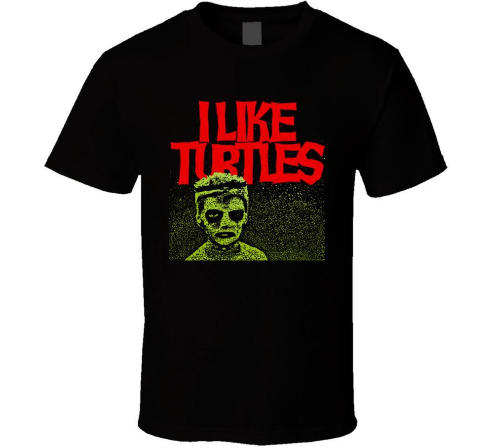 I Like Turtles Funny Joke Kid Tosh Freaky Face T Shirt Mens Womens Tees Top L
