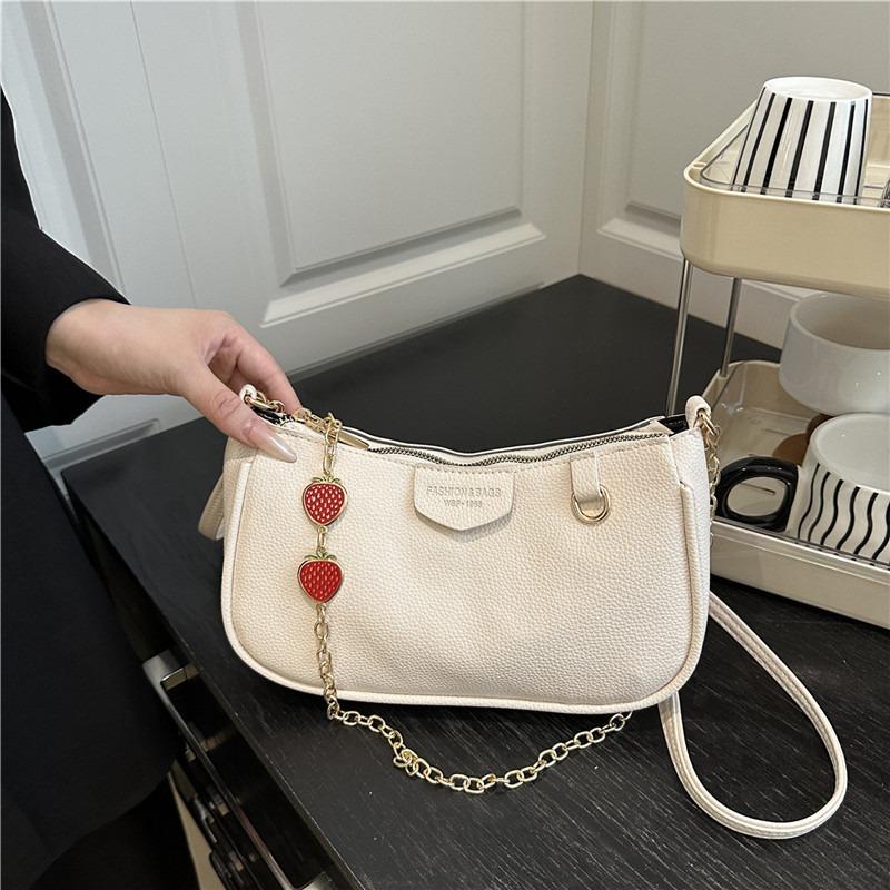 Retro casual underarm bag women's summer new fashion chain lychee pattern small square bag shoulder bag
