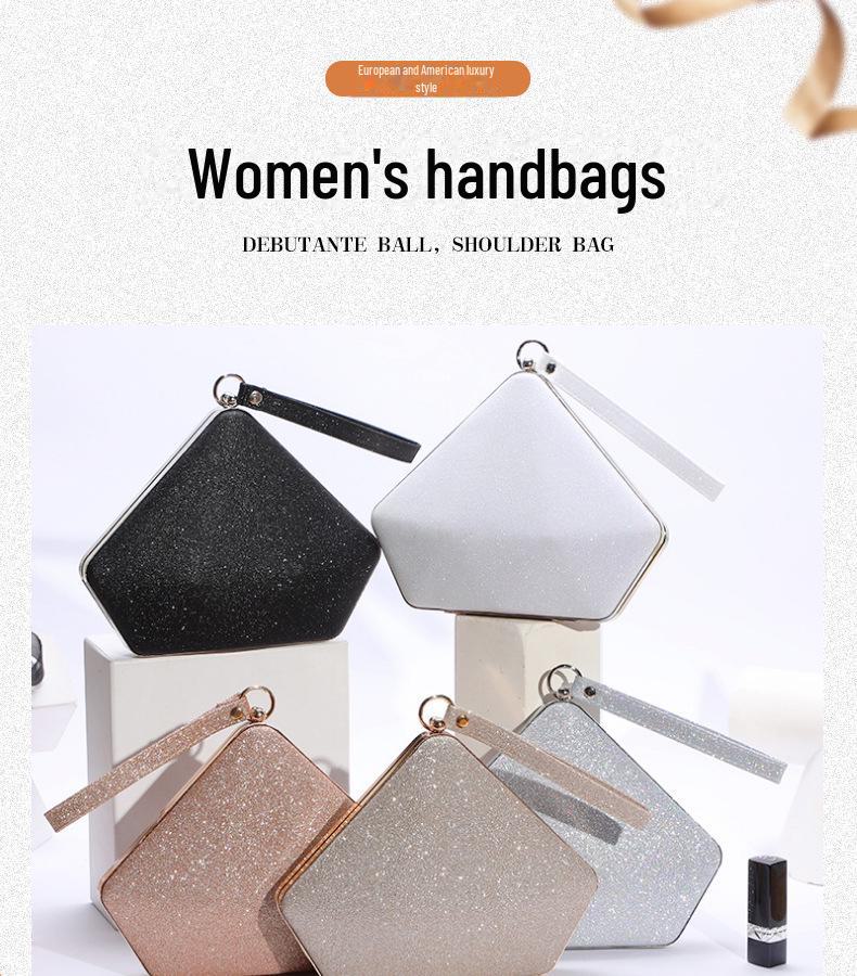 Trendy French Reflective Sequin Evening Bag – Stylish Handheld & Shoulder Bag for Weddings & Makeup