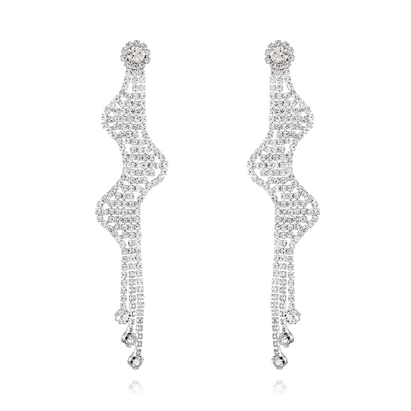 

[VanFROSTED ]Contest stage earrings tassel contest bikini fitness tournament Accessories simple lightweight ballroom dance marriage wedding jewelry