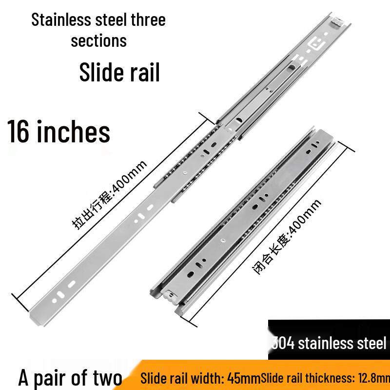 45mm 304 Stainless Steel Heavy Duty Drawer Slides