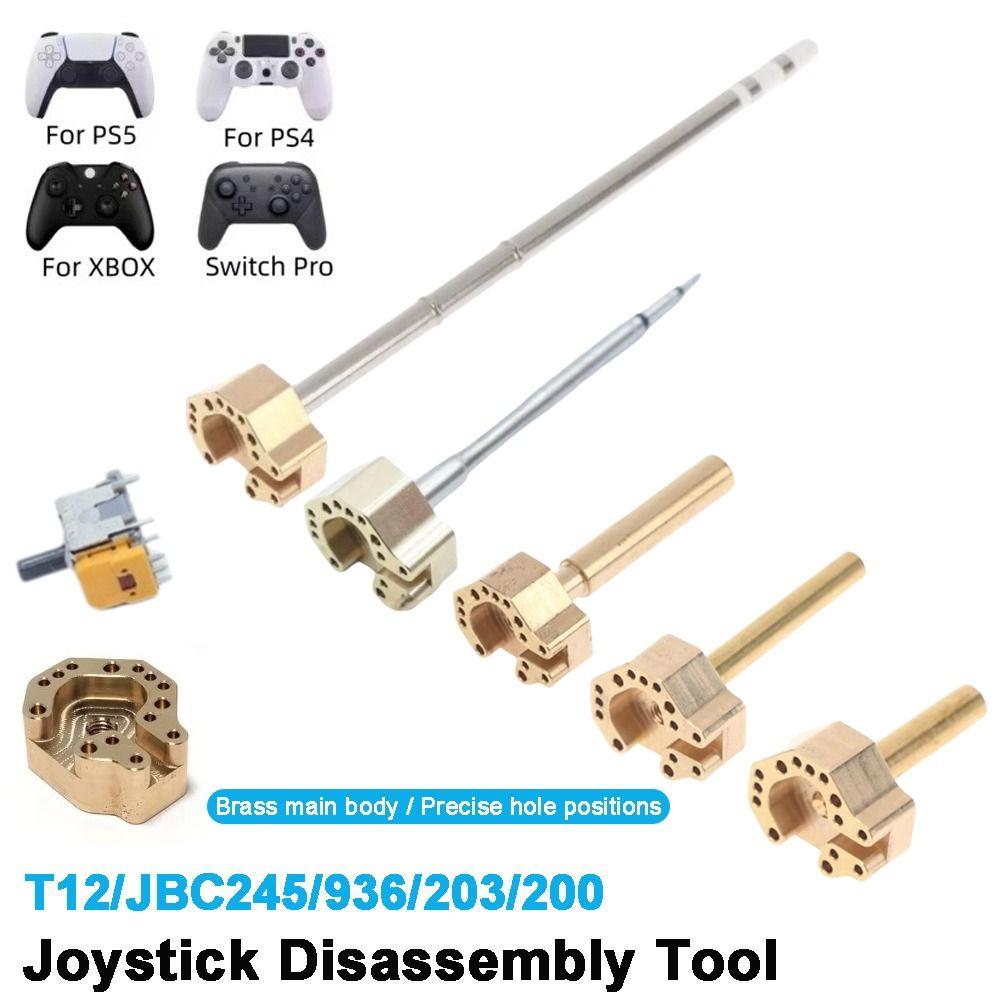 1 Set T12/JBC245/936/203/200 Joystick Disassembly Tool Heating Core Brass Repair Tool Kit for Xbox PS4 PS5 Switch Pro