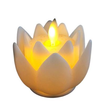 Plastic Lotus Lamp Colorful Flickering Electronic Candle Lamp Exquisite Creative Desktop Lamp Party Bedroom