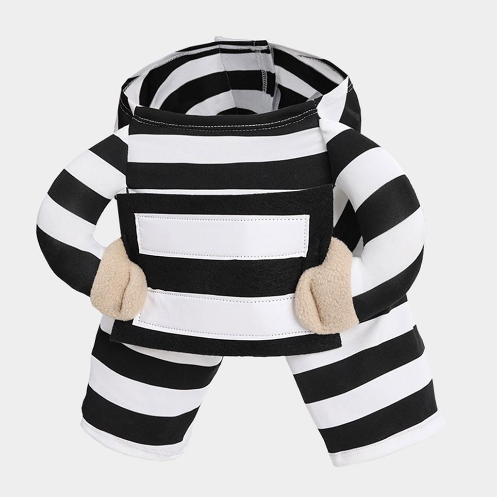 Comfortable Prisoner Costume Funny Striped Outfit Party Wear for Small Dog Cats Theme Party and Holiday Dressingup
