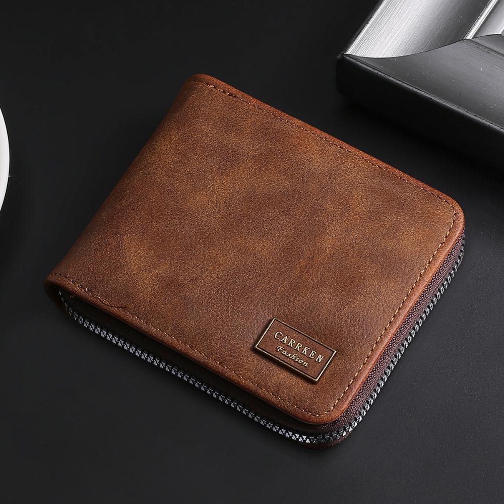 High Quality Simple Coin Purse Multifunctional Large Capacity Zipper Wallet Short Credit Card Bag Men