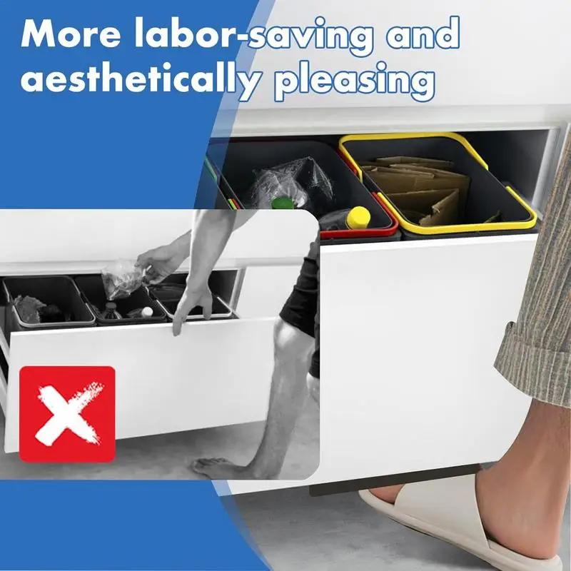 Poubelle à pied pour meuble Poubelle sans contact à pédale Poignée à pied pour tiroir Poubelle à tiroir Poignée à pied Ouverture sans contact pour tiroirs