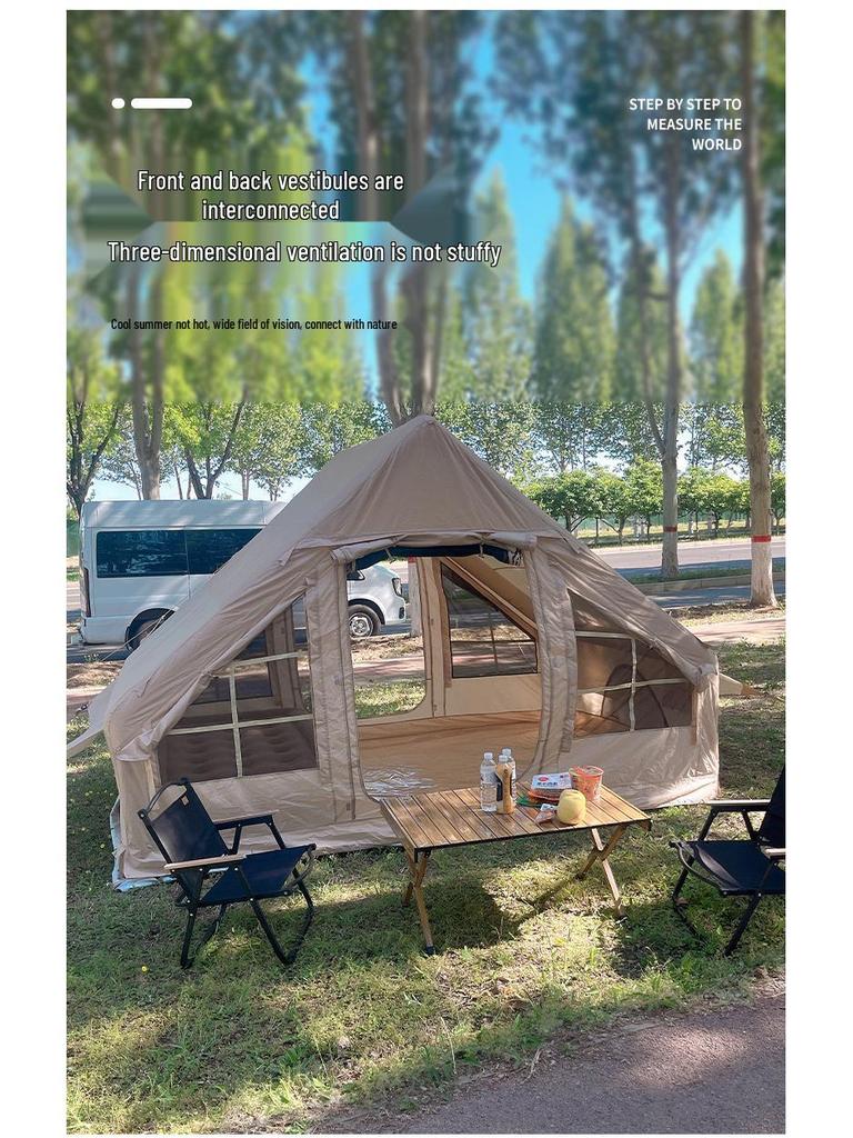 Windproof & Rainproof Inflatable Tent for 3-4 Persons - 6.3 sqm Outdoor Camping Shelter