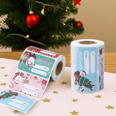 250 Stück/Rolle Weihnachtsaufkleber Weihnachtsdekoration für Zuhause 2025 Geschenkpapier Etikett Aufkleber Navidad Natal Neujahrsgeschenk 2026
