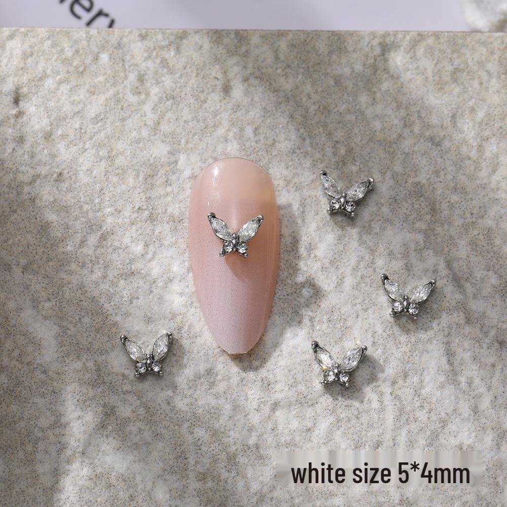 Zircon Butterfly Nail Art Jewelry: Pink Crystal Marquise Rhinestone Accessories