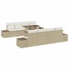 Garden Sofa Set with Cushions 9 Pcs Beige and Cream Poly Rattan