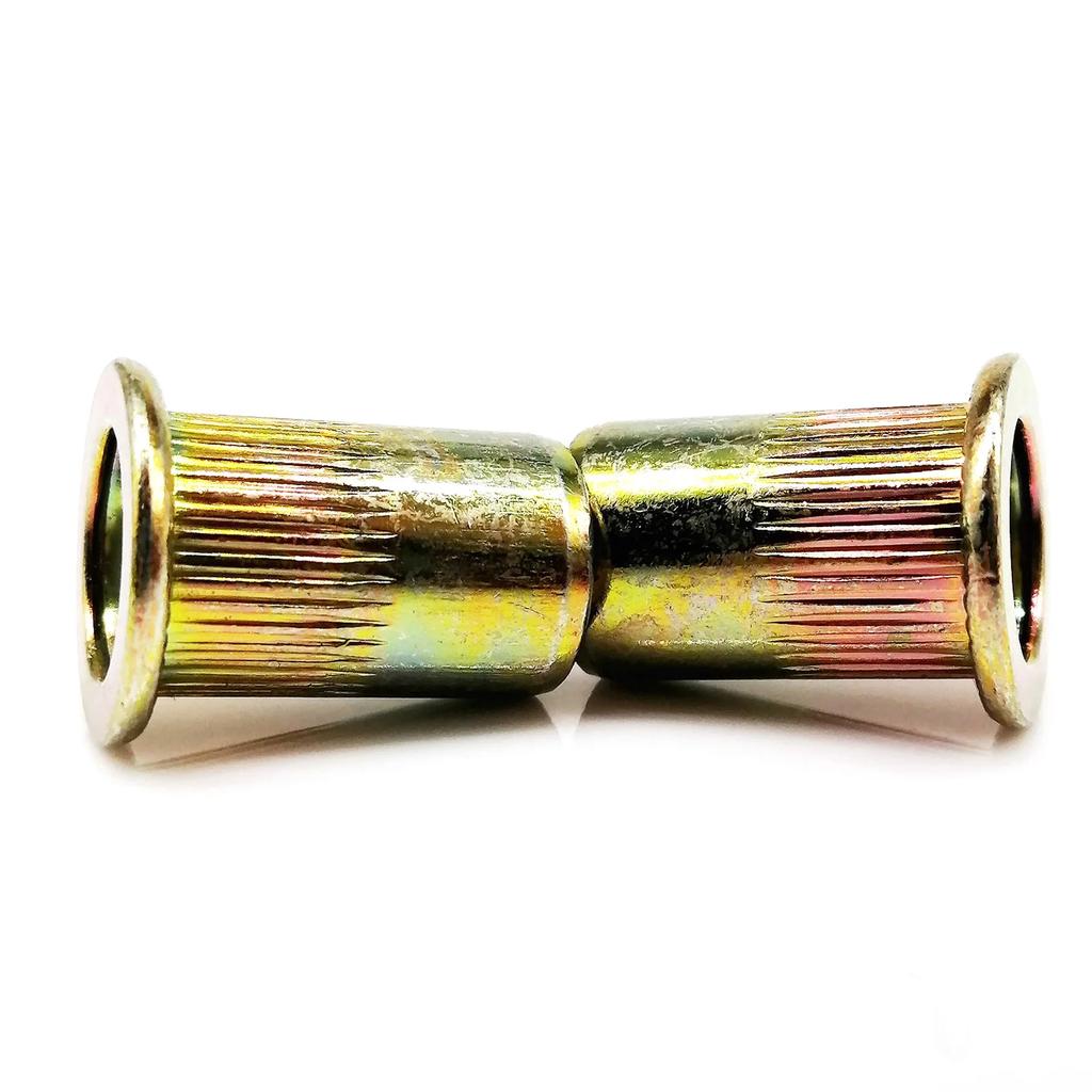 60/40/20/10pcs Flat Head Rivet Nut Binding Insert Nut Rivnut Nutsert M3 M4 M5 M6 M8 M10 M12 Carbon Steel