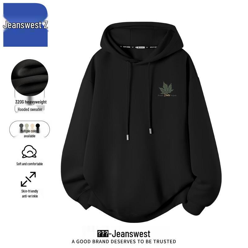 Jeanswest Men's T1003 Hooded Graphic Pullover Sweatshirt