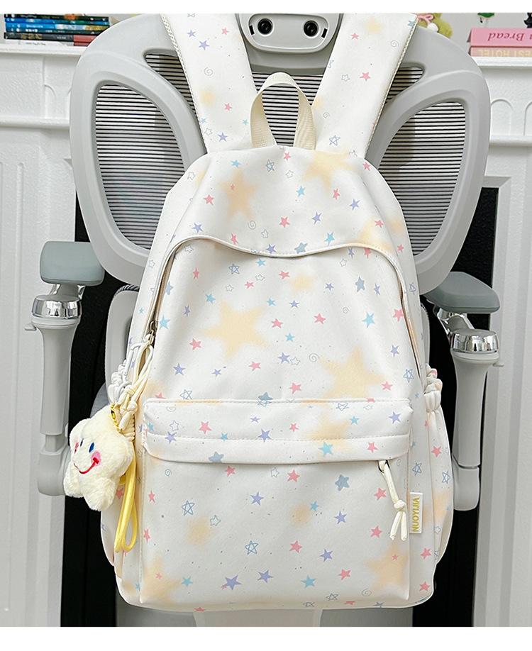 Schoolbag New Mori Ins High Value Fresh Sweet Cute Star Backpack Junior High School Students Lightweight Simple Backpack