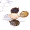 60Pcs 5 Colors Round Pendant Trays Glass Cabochon Crafting Diy Jewelry Making