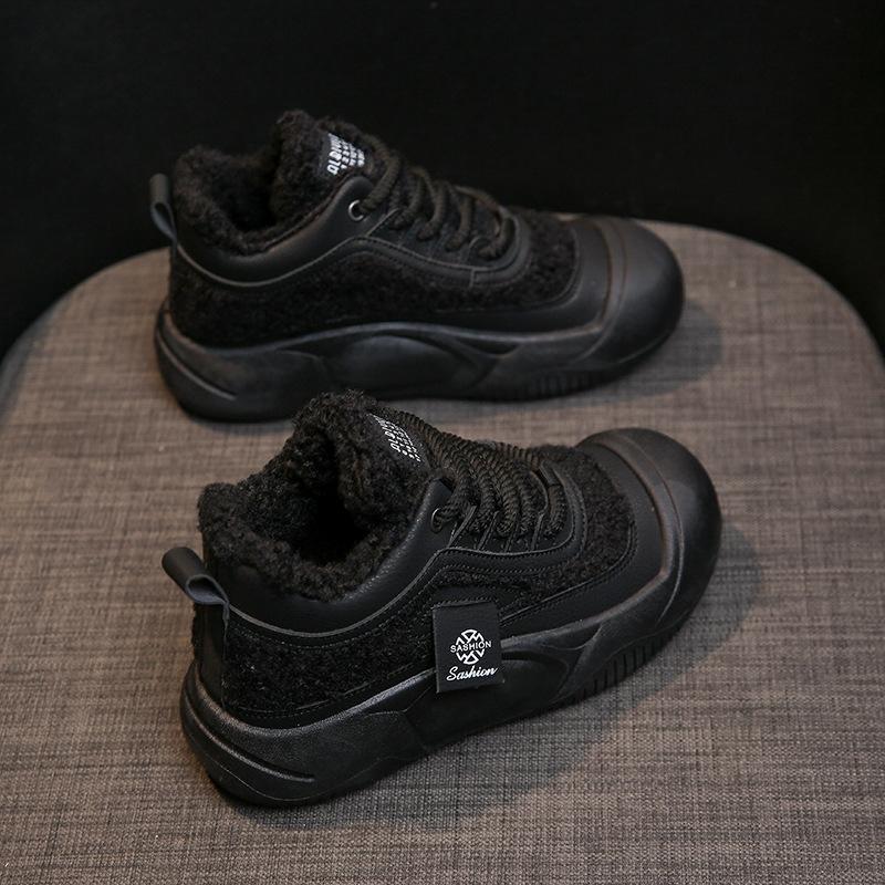 Support 20252025 Winter New Casual Short Boots Retro Versatile High-top Shoes Lightweight Soles Velvet Thermal Cotton Shoes