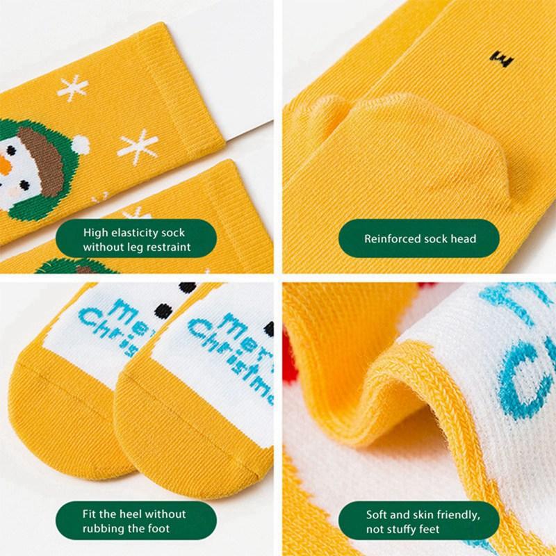 3 Pairs Kids Socks Children Boys Girls Cute Cartoon Pattern Socks Mid-tube Baby Socks