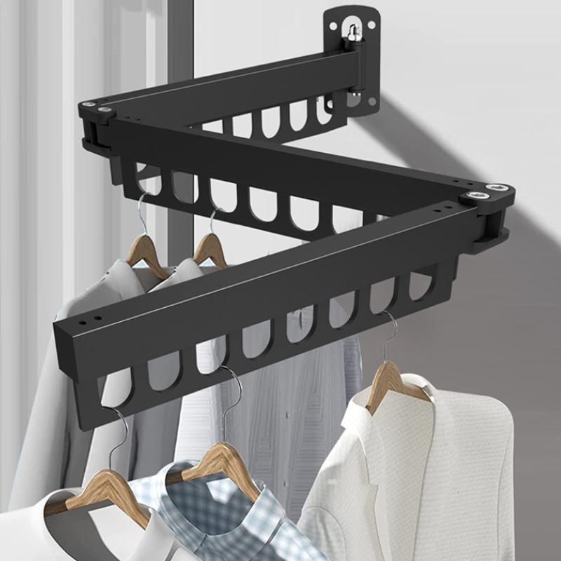 Wall Mounted Foldable Metal Clothes Drying Rack Window Retractable Clothes Drying Rack Home Balcony Folding Clothes Drying Rack