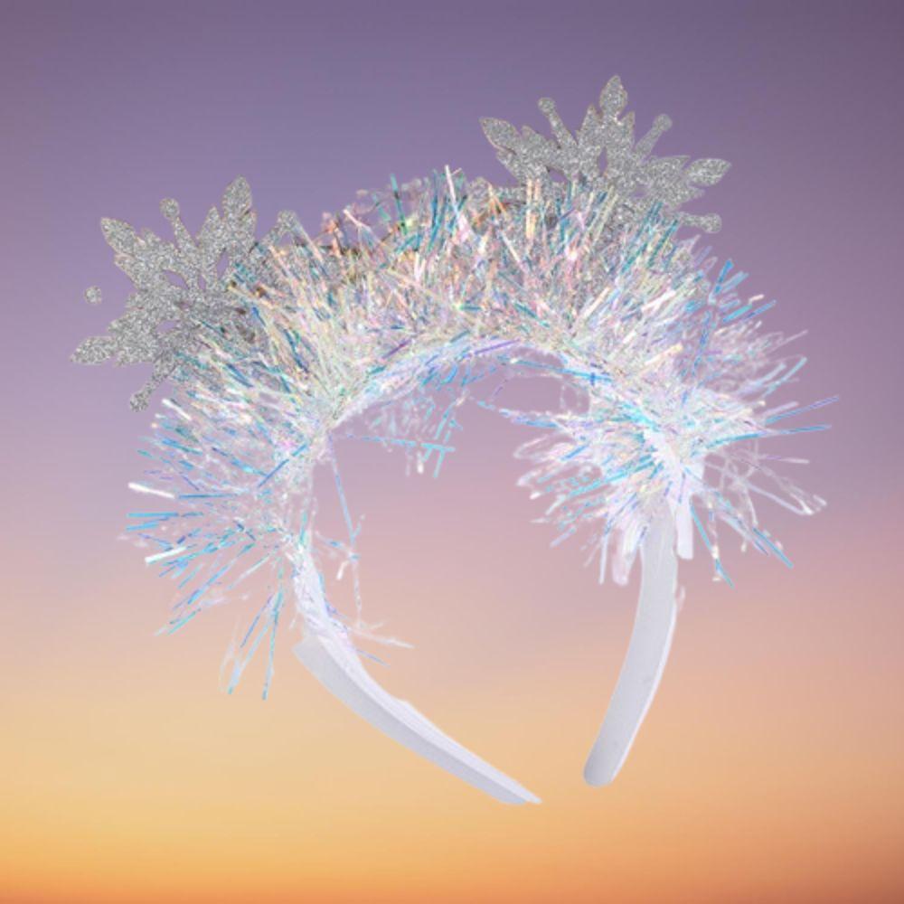 Wear-resistant Christmas Snowflake Headbands Color Ribbon Cosplay Headbands Holiday Decor