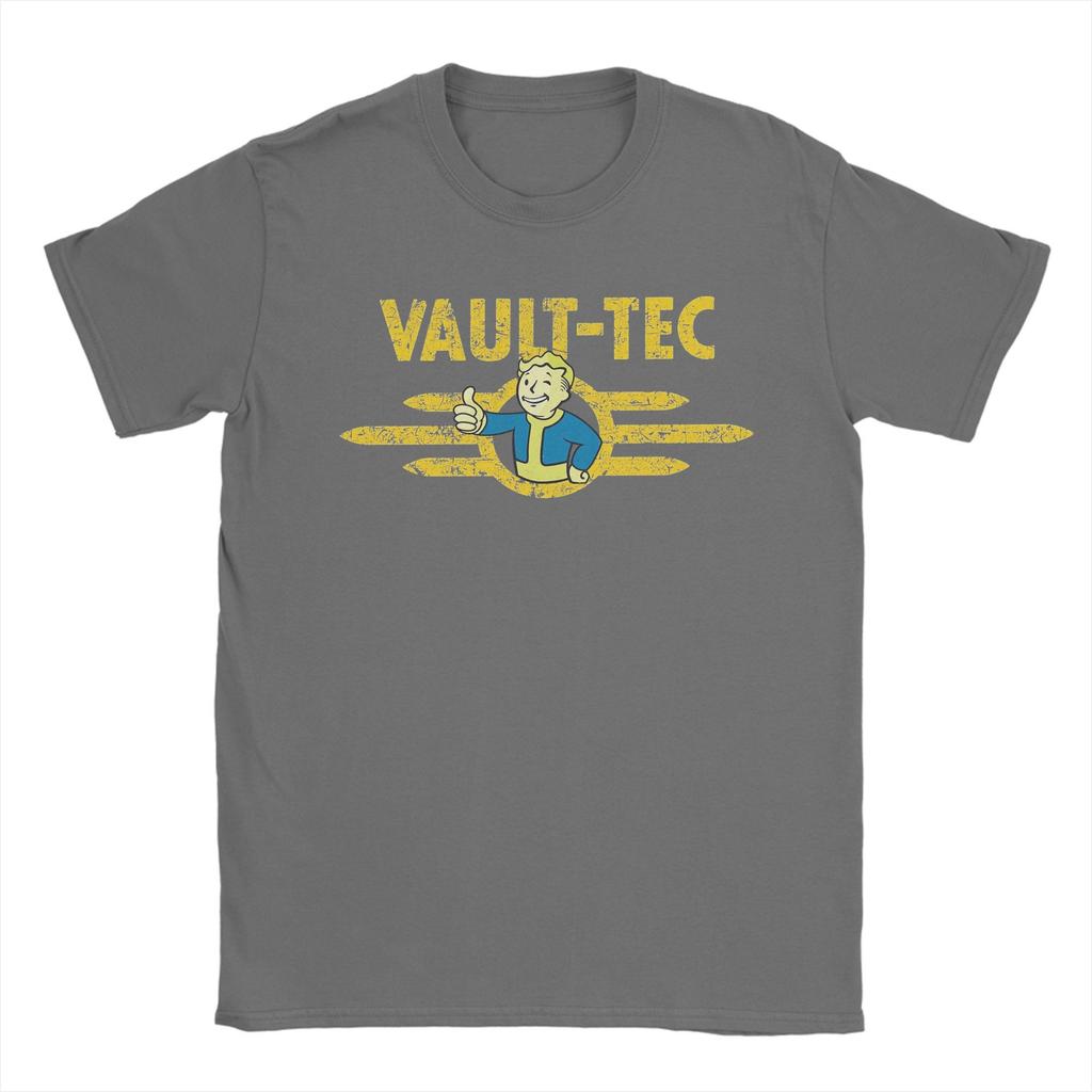 Summer Men's women Vaults-Tec Distressed T Shirt Clothes Leisure Short Sleeve Crewneck Tee Shirt T-Shirts