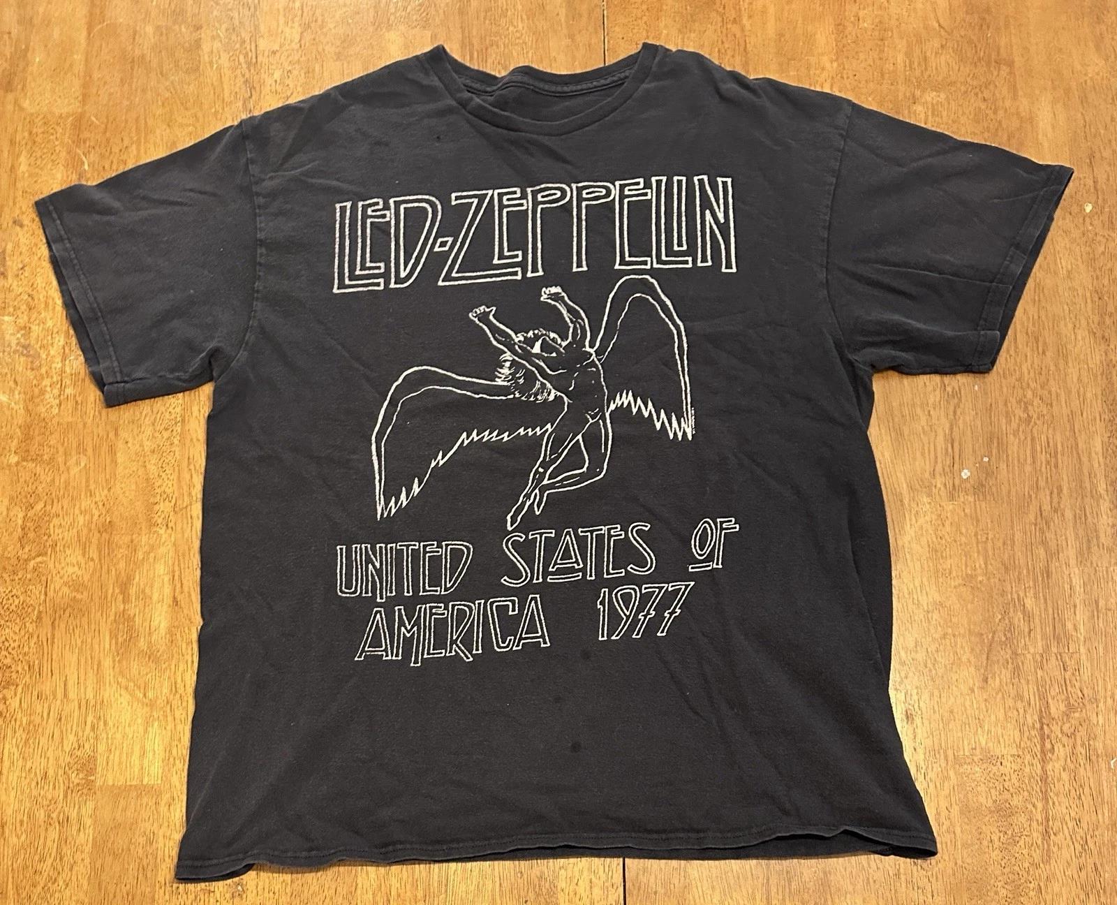 2011 Led Zeppelin 1977 Icarus Band Promo Reprint T-Shirt Large 3XL