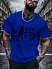 Unisexs Summer Short Sleeve T Shirt Chinese Ink Horse Year Calligraphy Print Soft Oriental Casual Street for Male Daily Wear Tops