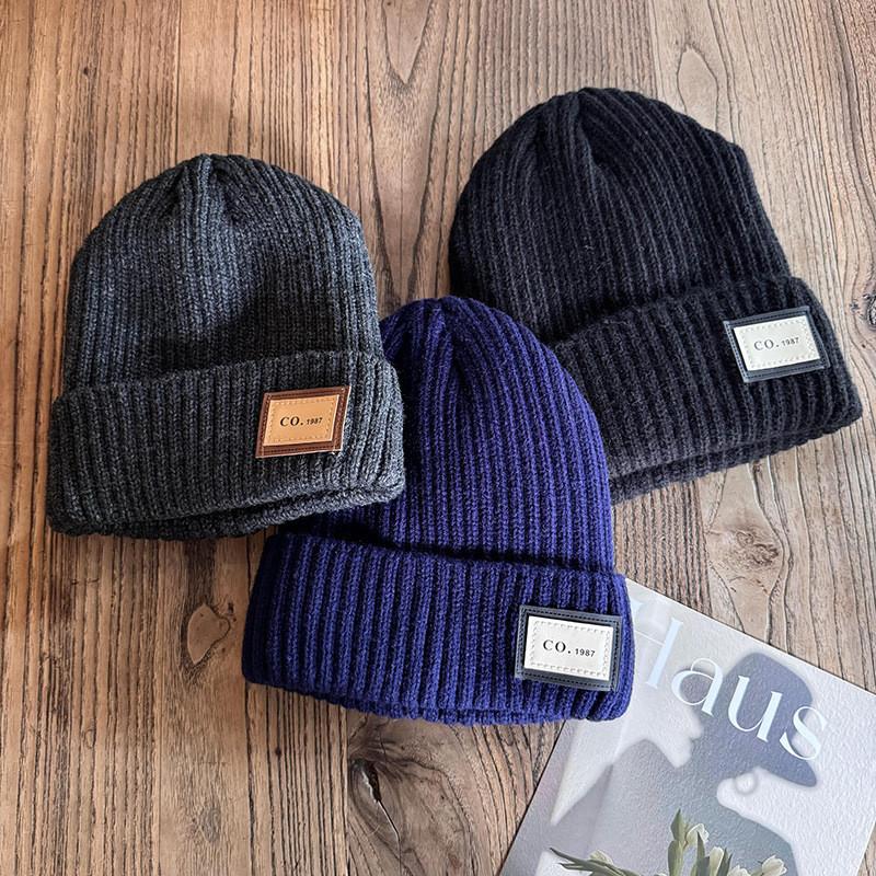 Winter Color Solid Knit Hat Men Women Fleece Lined Beanie Design Cold Weather