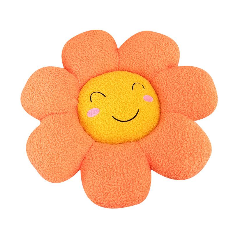 Sunflower Smiley Face Throw Pillow Flower Seat Cushion Sofa Bedroom Bay Window Cushion Office Cartoon Waist Pillow Plush Backrest