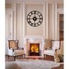 Large World Map Wall Clock, Metal Minimalist Modern Clock, Round Silent Non-Ticking Battery Operated Wall Clocks for Living Room / Home /Kitchen