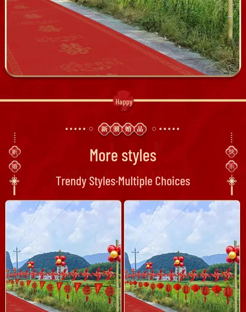 Colorful Wedding Aisle Decoration Set for Outdoor and Courtyard Events