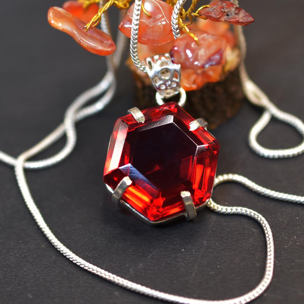 Natural Beautifull Pendant Fancy Red 925 Sterling Silver Topaz 67.85 Ct Gems my-404-k