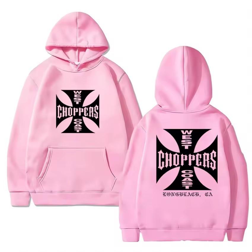 Unisex Wool Long-Sleeve Hooded Sweatshirt, West Coast Helicopter Retro Print