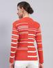 Monte Carlo Womens Self Design Orange Band Neck Full Sleeve Top