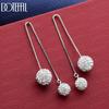 925 Sterling Silver Double-Sided AAA Zircon Pendant Earrings - Exquisite Gift Jewelry