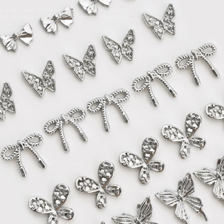 10x/Set Beautiful Butterfly Nails Art Charms 3D Alloy Bowknot Nails Charms Nails Charms Nails Supplies