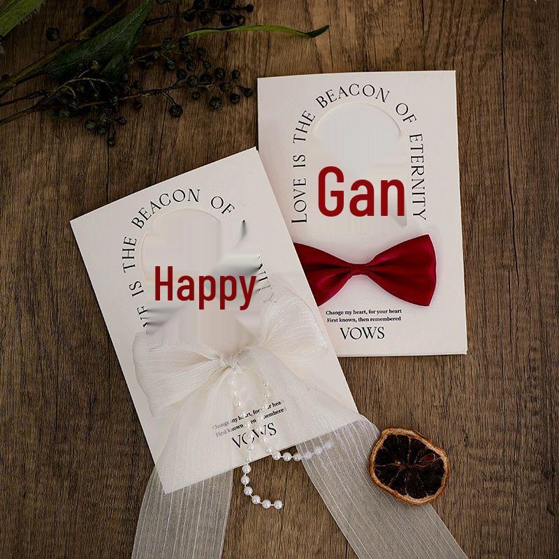 

Elegant Bride & Groom Vow Cards Set - High-End Handwritten Declaration Cards